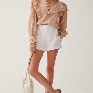 NWOT Maeve white linen blend shorts size 4
